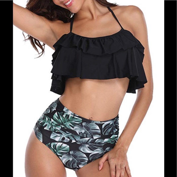 Ruffle Halter High Waisted Bikini (Size 8/10) - Picture 3 of 5